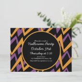 Halloween-Party Geometrie Zig Zag Einladung (Stehend Vorderseite)