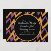 Halloween-Party Geometrie Zig Zag Einladung (Vorne/Hinten)