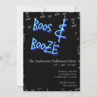 Halloween-Party-Gespenster und Alkohol Neonblau