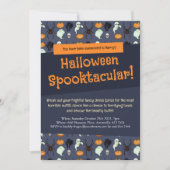 Halloween-Party Ghost Pumpkin & Spider Pixel Art Einladung (Vorderseite)