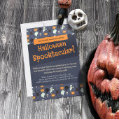 Halloween-Party Ghost Pumpkin & Spider Pixel Art Einladung