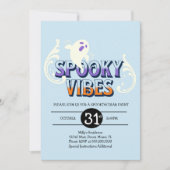 Halloween-Party Ghost Spooky Vibes Birthday Blue Einladung (Vorderseite)