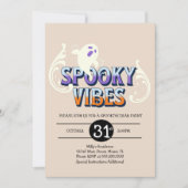 Halloween-Party Ghost Spooky Vibes Birthday Einladung (Vorderseite)