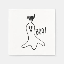 Halloween-Party Ghost und Black Cat Niedlich Spook Serviette