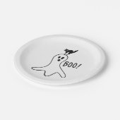 Halloween-Party Ghost und Black Cat Spooky Niedlic Pappteller (Schrägansicht)