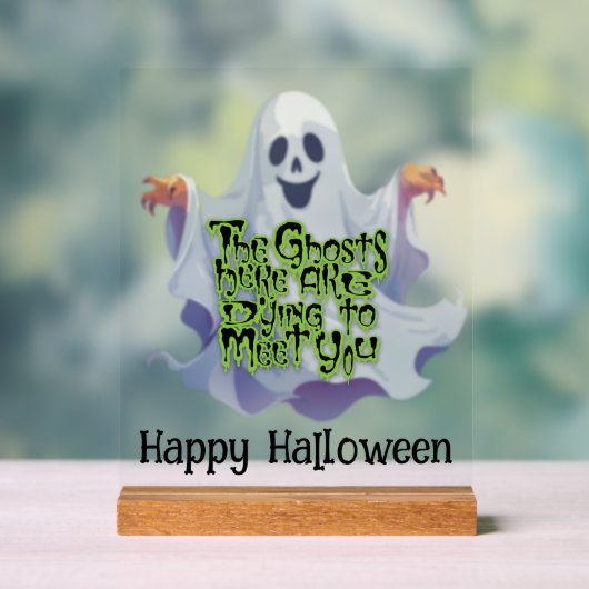 Halloween-Party Ghosted Greetings Acrylschild (Neutral)
