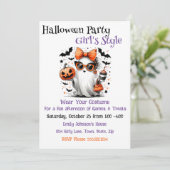 Halloween-Party Girl's Style Einladung (Stehend Vorderseite)