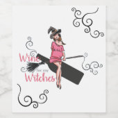Halloween-Party Girls Wine for my Hexes Label Weinetikett (Einzelnes Label)