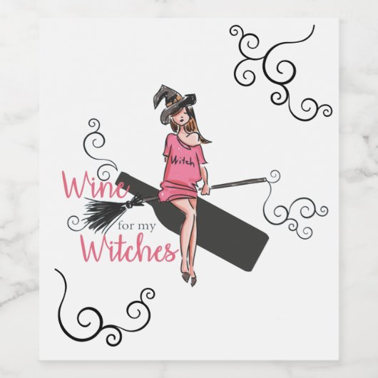 Halloween-Party Girls Wine for my Hexes Label Weinetikett (Einzelnes Label)
