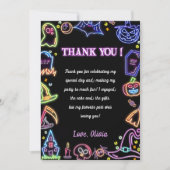 Halloween-Party Glow Dunkel Vielen Dank Karte (Vorderseite)