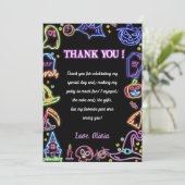 Halloween-Party Glow Dunkel Vielen Dank Karte (Stehend Vorderseite)