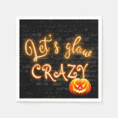 Halloween-Party Glow Sign mit Jack-o-Laterne Serviette (Vorderseite)