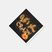 Halloween-Party Glow Sign mit Jack-o-Laterne Serviette (Ecke)