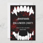 Halloween-Party Gothic Blood Spatter Vampire Einladung (Vorderseite)