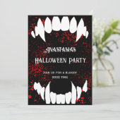 Halloween-Party Gothic Blood Spatter Vampire Einladung (Stehend Vorderseite)