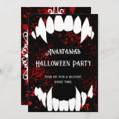 Halloween-Party Gothic Blood Spatter Vampire Einladung (Vorne/Hinten)