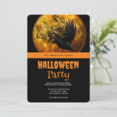 Halloween-Party Gothic Crow Einladung (Stehend Vorderseite)