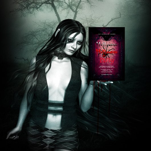 Halloween-Party Gothic Das Web der Spinne Einladung