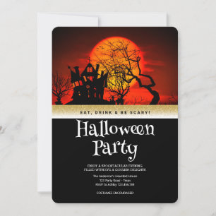 Halloween-Party Gothic Fantasy Mond Einladung
