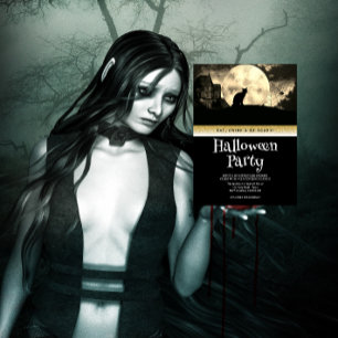 Halloween-Party Gothic-Fantasy Mond Einladung
