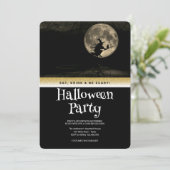 Halloween-Party Gothic Fantasy Monn Hexe Einladung (Stehend Vorderseite)