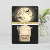 Halloween-Party Gothic Fantasy Moon Einladung (Stehend Vorderseite)