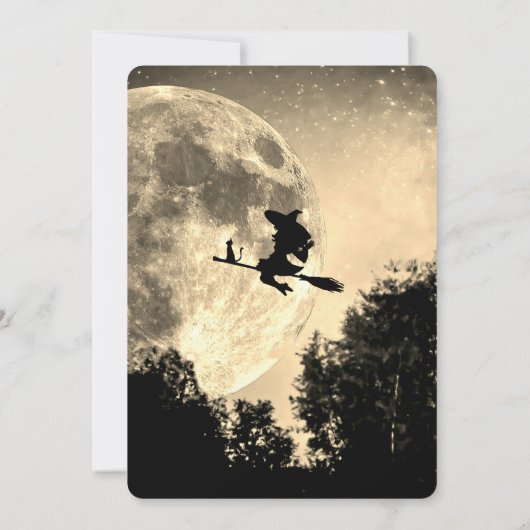 Halloween-Party Gothic Fantasy Moon Einladung (Rückseite)