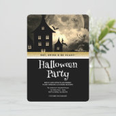 Halloween-Party Gothic Fantasy Moon Einladung (Stehend Vorderseite)