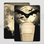 Halloween-Party Gothic Fantasy Moon Einladung (Vorne/Hinten)