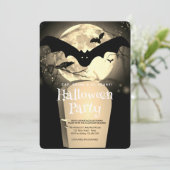 Halloween-Party Gothic Fantasy Moon Einladung (Stehend Vorderseite)