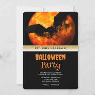 Halloween-Party Gothic Fledermaus-Einladung Einladung