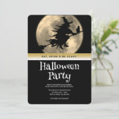 Halloween-Party Gothic Hexe Einladung (Stehend Vorderseite)