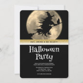 Halloween-Party Gothic Hexe Einladung (Vorderseite)