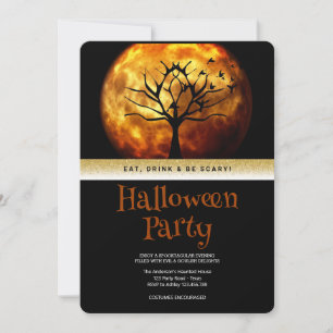 Halloween-Party Gothic Mond Einladung