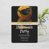 Halloween-Party Gothic Moon Einladung (Stehend Vorderseite)