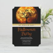 Halloween-Party Gothic Moon Einladung (Stehend Vorderseite)