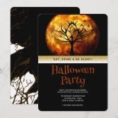 Halloween-Party Gothic Moon Einladung (Vorne/Hinten)