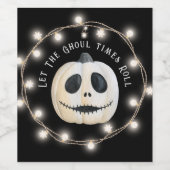 Halloween-Party Gothic Pumpkin Face Weinetikett (Einzelnes Label)