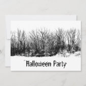Halloween-Party Gothic Schwarz-weiß Spooky Einladung (Vorderseite)