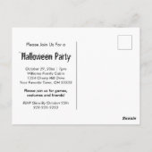 Halloween-Party Gothic Schwarz-weiße Einladung Postkarte (Rückseite)