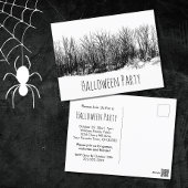 Halloween-Party Gothic Schwarz-weiße Einladung Postkarte