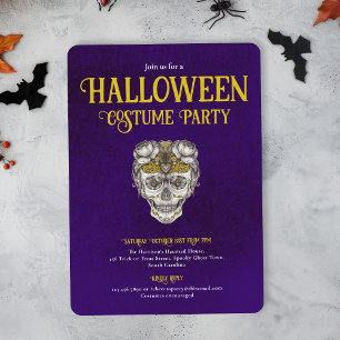 Halloween-Party Gothic Skull Einladung