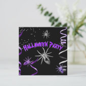 Halloween-Party Gothic Spider Lila Black Einladung (Stehend Vorderseite)