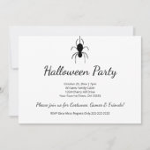 Halloween-Party Gothic Spider Schwarz-weiß Einladung (Vorderseite)