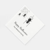 Halloween-Party Gothic Spiders Schwarz-weiß Serviette (Ecke)