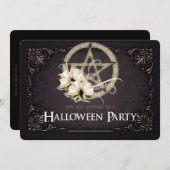 Halloween-Party "Green Pentagram" - Aufforderung 1 Einladung (Vorne/Hinten)