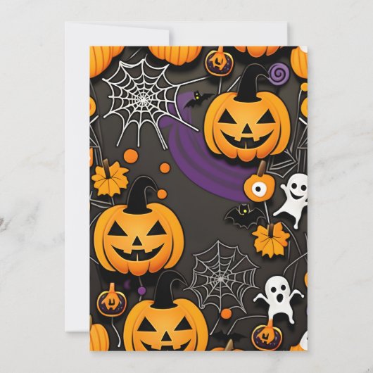 Halloween-Party-Groovy-Retro probieren oder behand Einladung (Rückseite)