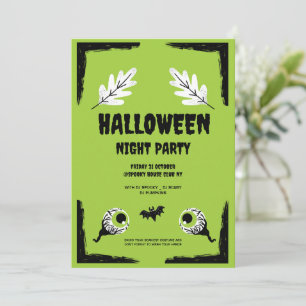 Halloween-Party, grün und schwarz, Halloween-Party Feiertagskarte