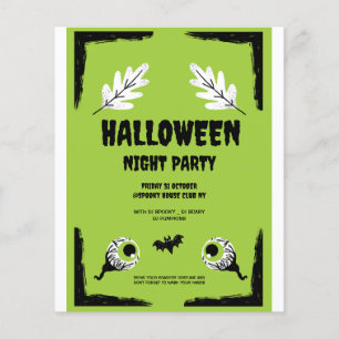 Halloween-Party, grün und schwarz, Halloween-Party Flyer