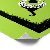 Halloween-Party, grün und schwarz, Halloween-Party Poster (Ecke)